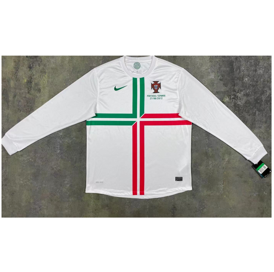 2012 Portugal Retro Long Sleeve Away Kit Soccer Jersey